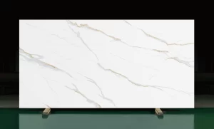Calacatta Ana zero silica mineral surface slab with fine veining