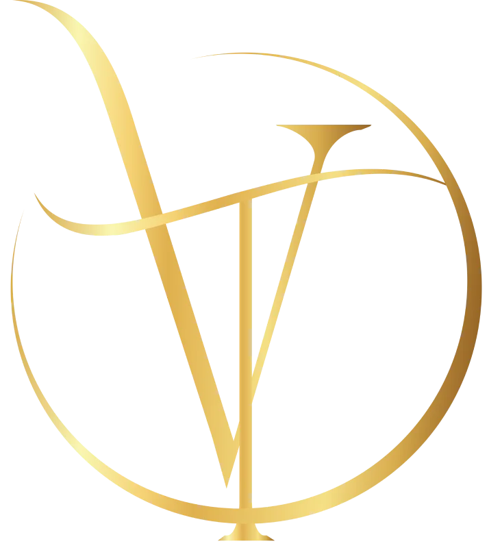 A gold, stylized monogram featuring the intertwined letters "V" and "D" on a black background, perfect for a sophisticated Vitium theme or as an elegant website header.