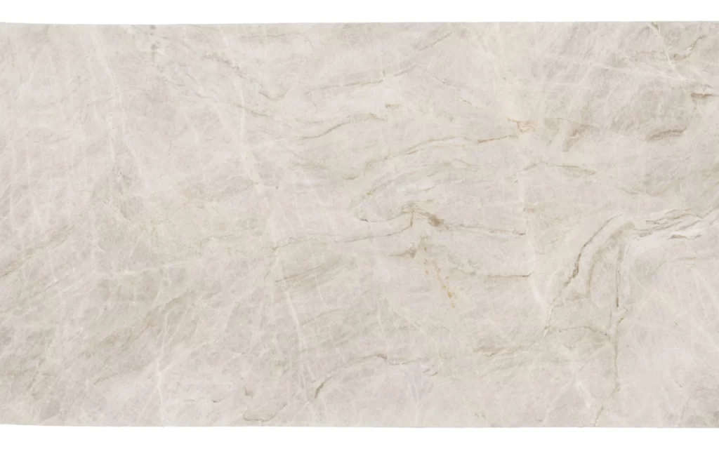 A rectangular slab of light beige marble, reminiscent of the grandeur seen in the Taj Mahal, features subtle veining patterns throughout its surface.