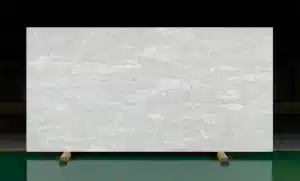 Platina Bianca white mineral surface slab with grey veining